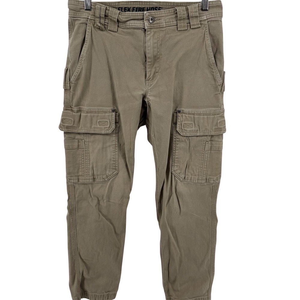 Duluth Trading Co Flex Fire Hose Cargo Pants Mens 32x30 Slim Fit Khaki Workwear
